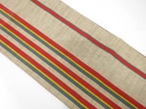 アンティーク　綿紬　縞模様織り出し袋帯（材料）